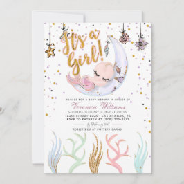 Sjöjungfru Det är en flicka babyskugga Inbjudningar