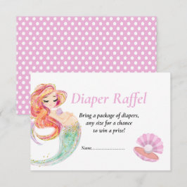 Sjöjungfru Diape Raffel Baby Shower Under havet Inbjudningar