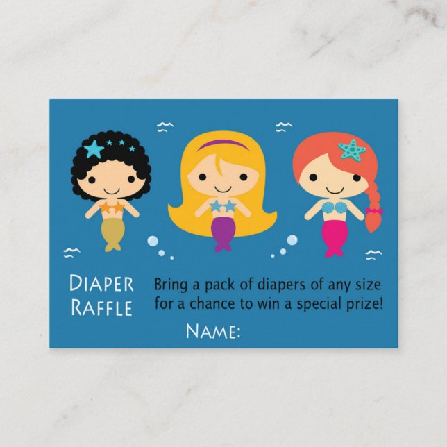Sjöjungfru Diaper Raffle Biljett (Framsida)