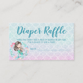 Sjöjungfru Diaper Raffle Card Biljett for Baby Sho Tilläggskort