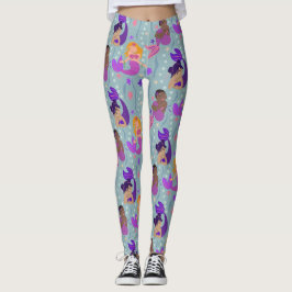 Sjöjungfru Diversity Leggings - Rosa, Lila, Aqua