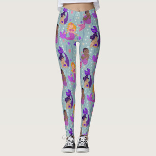 Sjöjungfru Diversity Leggings - Rosa, Lila, Aqua