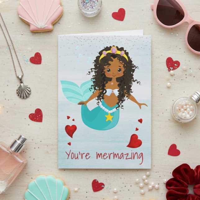 Sjöjungfru Du Mermazing African American Kort (Skapare uppladdad)