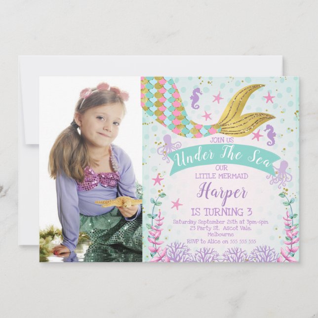 Sjöjungfru eller under inbjudan för (Framsida)