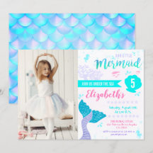 Sjöjungfru eller under Sea Aqua Teal Birthday Phot