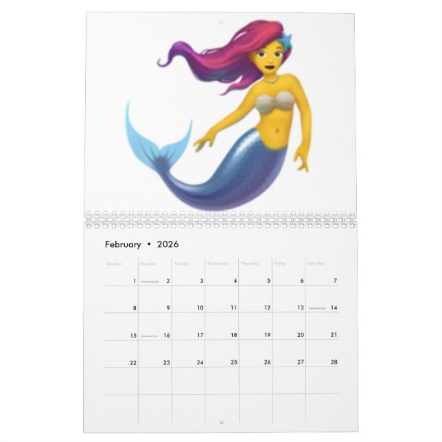 Sjöjungfru - Emoji Kalender (Feb 2026)