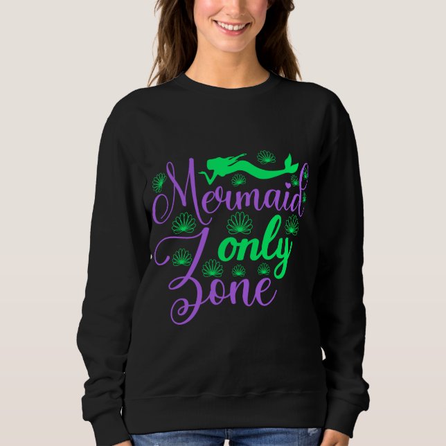 Sjöjungfru endast Zon i Neon Grönt och Lila T Shirt (Framsida)