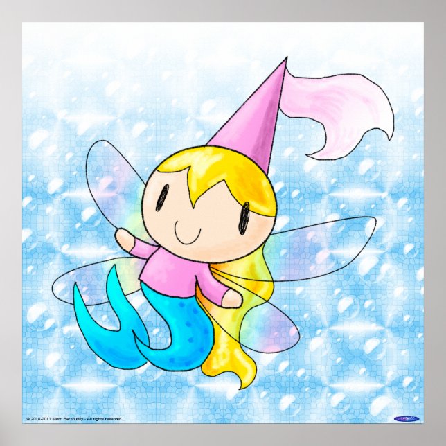 Sjöjungfru Fairy Princess print Poster (Framsidan)