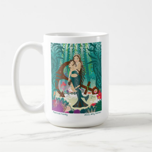 Sjöjungfru Family (brunettes) Mugg (Vänster)