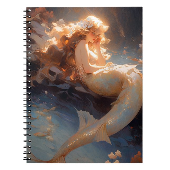 Sjöjungfru Fantasy Art Anteckningsbok (Framsidan)