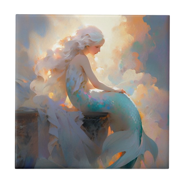 Sjöjungfru Fantasy Art Kakelplatta (Framsidan)