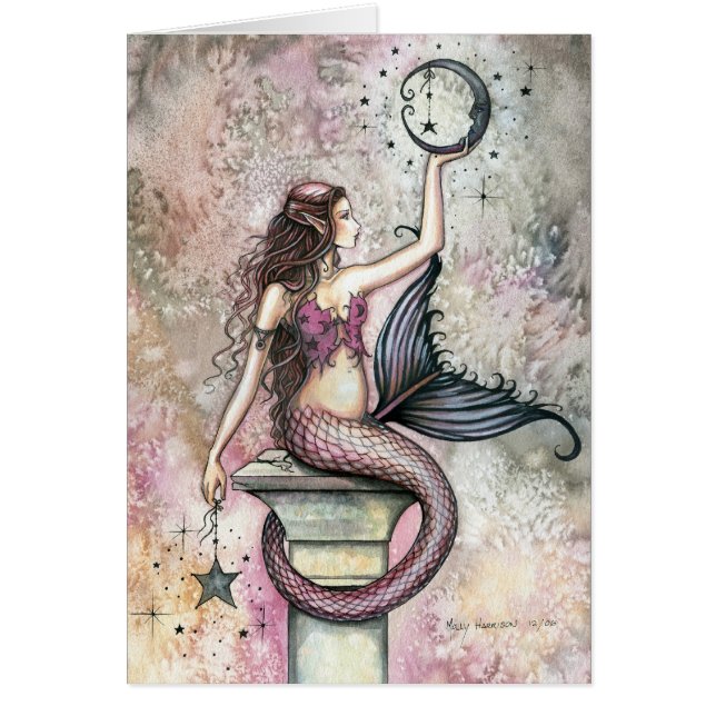 Sjöjungfru Fantasy Art-kort av Molly Harrison Hälsningskort (Framsidan)