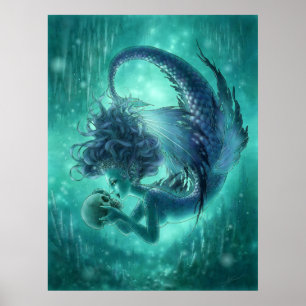 Sjöjungfru Fantasy Art Print - Secret Kisses Poster