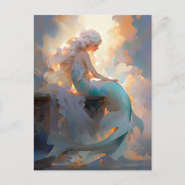 Sjöjungfru Fantasy Art Vykort (Framsida)