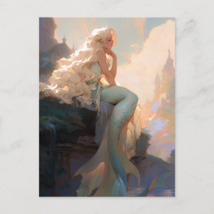 Sjöjungfru Fantasy Art Vykort