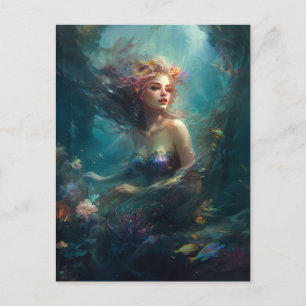 Sjöjungfru Fantasy Art-vykort Vykort