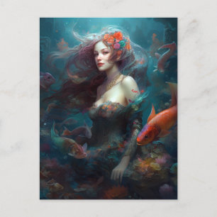 Sjöjungfru Fantasy Art-vykort Vykort