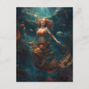 Sjöjungfru Fantasy Art-vykort Vykort