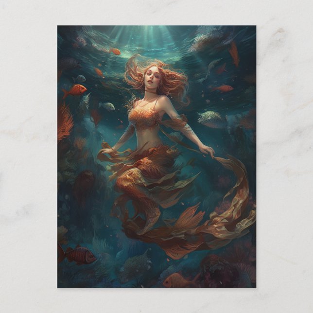 Sjöjungfru Fantasy Art-vykort Vykort (Framsida)
