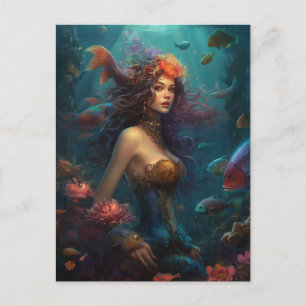Sjöjungfru Fantasy Art-vykort Vykort