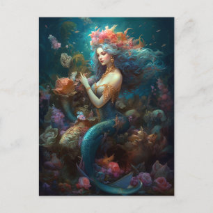 Sjöjungfru Fantasy Art-vykort Vykort