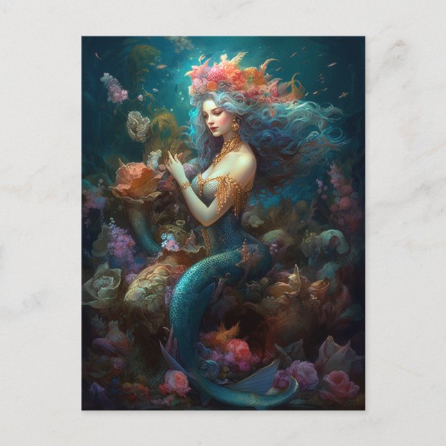 Sjöjungfru Fantasy Art-vykort Vykort (Framsida)