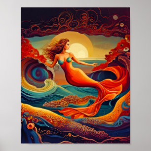 Sjöjungfru Fantasy Print, Value Poster Pappert (pr