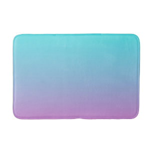 Sjöjungfru färg gradient lila rosa aqua ombre badrumsmatta