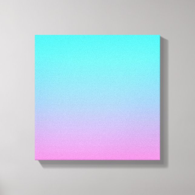 Sjöjungfru färg gradient lila rosa aqua ombre canvastryck (Framsida)