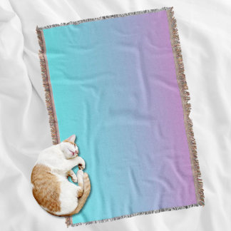 Sjöjungfru färg gradient lila rosa aqua ombre filt