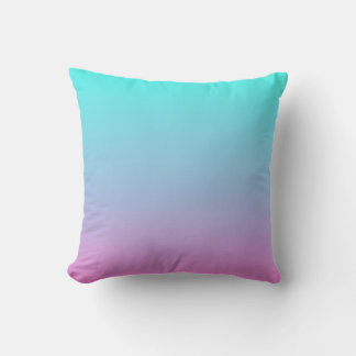Sjöjungfru färg gradient lila rosa aqua ombre kudde