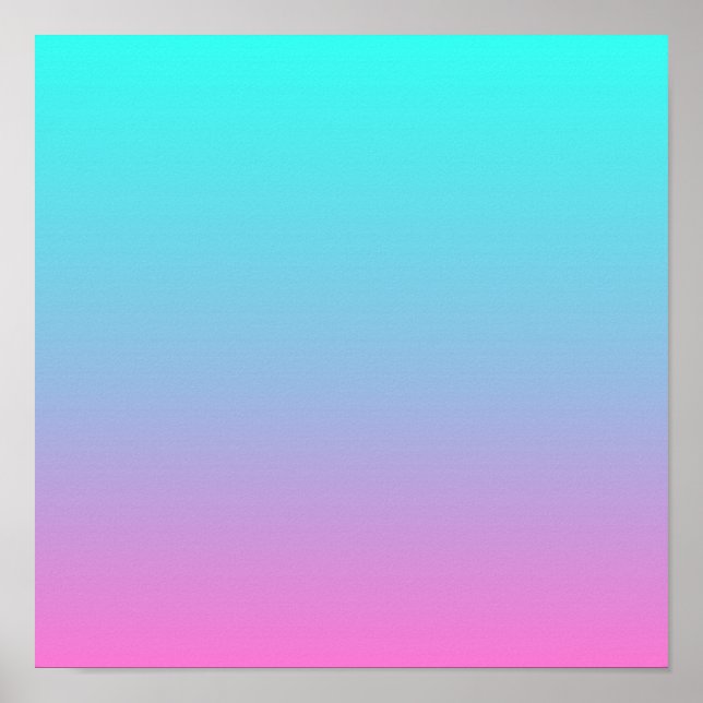 Sjöjungfru färg gradient lila rosa aqua ombre poster (Framsidan)