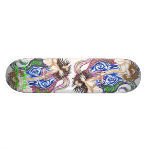 Sjöjungfru färgat konstverk old school skateboard bräda 21,6 cm