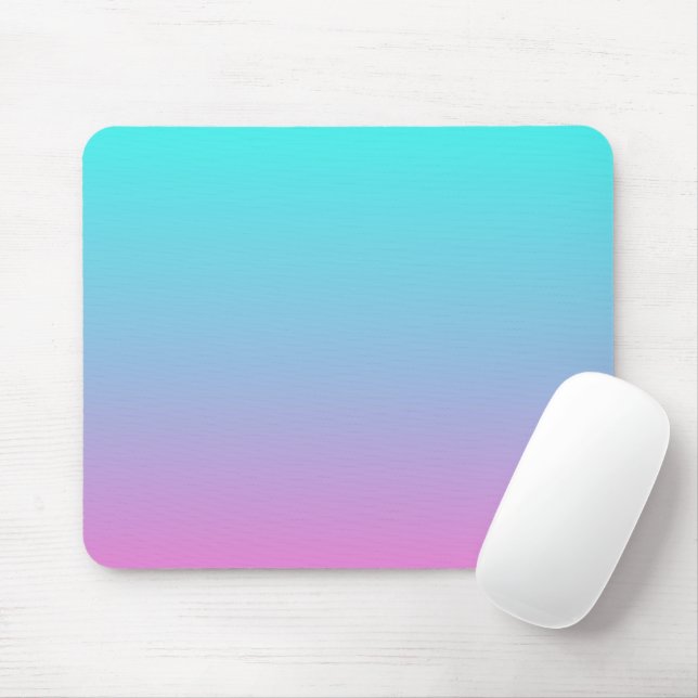 Sjöjungfru färger gradient lila rosa aqua ombre musmatta (Med mus)