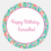 Sjöjungfru festmat och dryckesetikett set