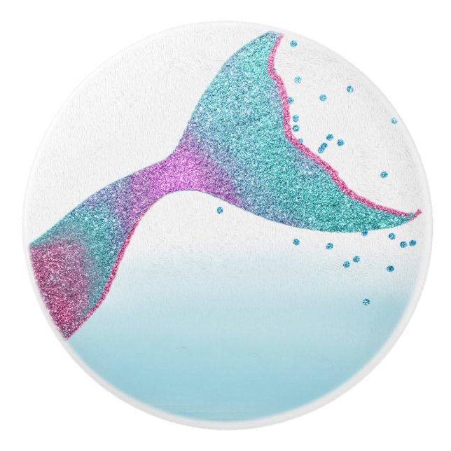 Sjöjungfru Fin Decorative Knob för Dresser Knopp (Framsidan)