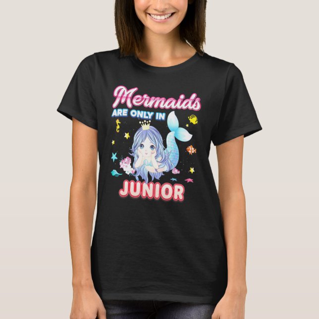 Sjöjungfru finns endast i Junior Klass Back to sch T Shirt (Framsida)