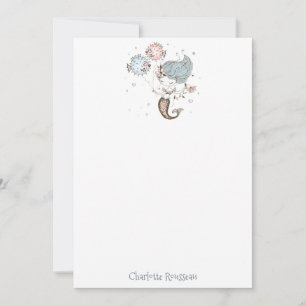 Sjöjungfru Fish Barn Personlig Stationery Anteckningskort