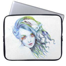 Sjöjungfru flicka Vatten Surreal Fantasy Porträtt Laptop Sleeve
