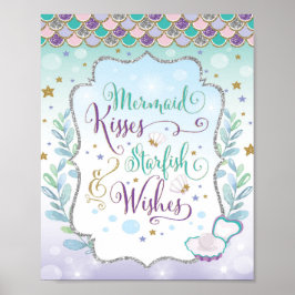 Sjöjungfru Flickans neurseri Decor under Sea Wall Poster