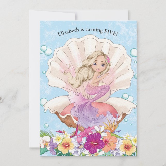 Sjöjungfru flickor under inbjudan till havets föde (Framsida)