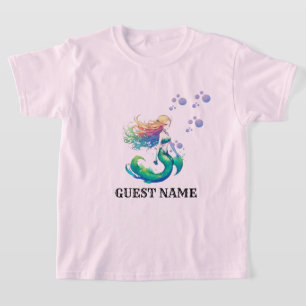 Sjöjungfru Födelsedag, tema Lägg till gäst namn T Shirt