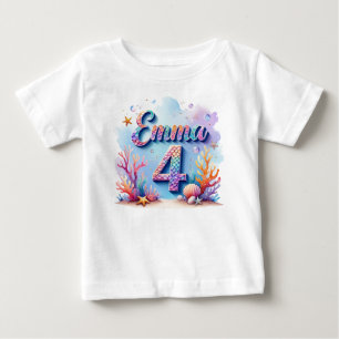 Sjöjungfru Födelsedags T-Shirt – Personligt Namn &