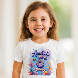Sjöjungfru Födelsedags T-Shirt – Personligt Namn &