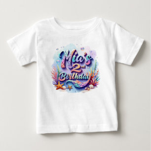 Sjöjungfru Födelsedags T-Shirt – Personligt Namn &