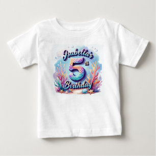 Sjöjungfru Födelsedags T-Shirt – Personligt Namn &