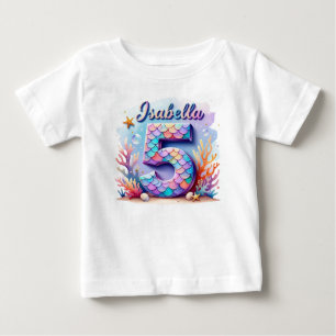 Sjöjungfru Födelsedags T-Shirt – Personligt Namn &