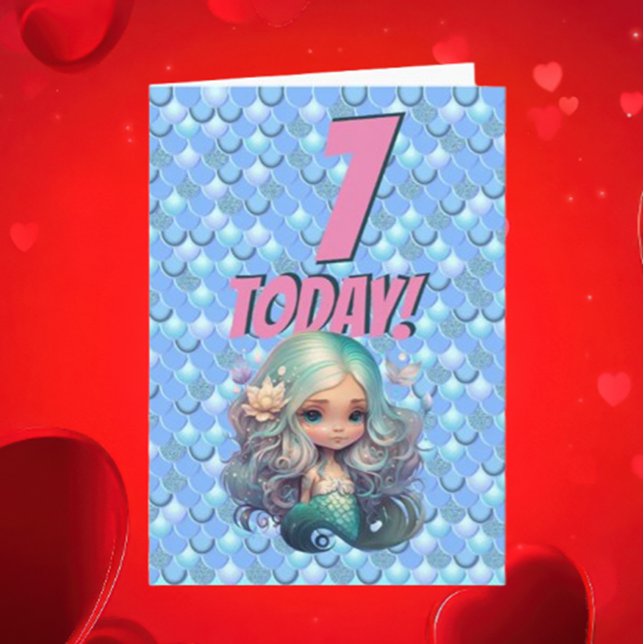 Sjöjungfru Födelsedagsäventyr Kort (Dive into the Magic of a Custom Mermaid Birthday!)