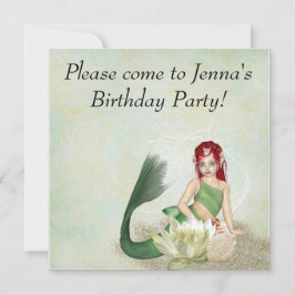 Sjöjungfru Födelsedagsfest Inbjudningar