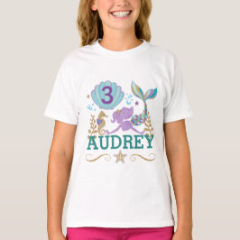 Sjöjungfru Födelsedagsfest Personlig T Shirt